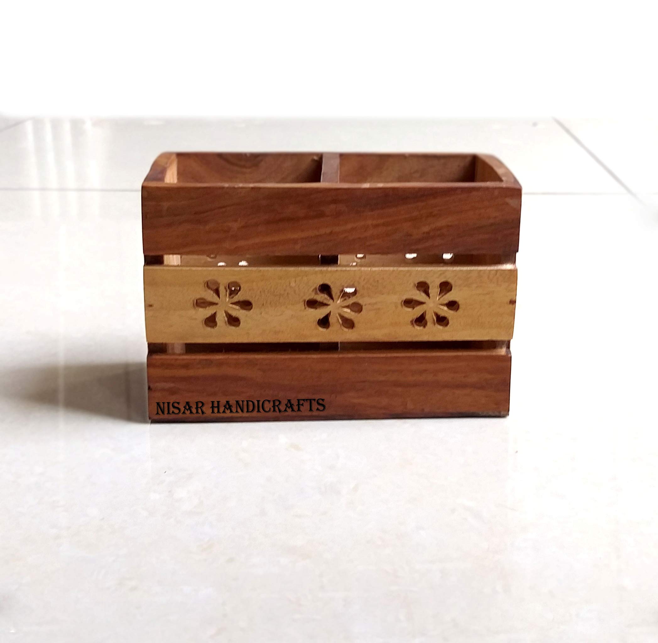 Wooden Cutlery Holder - Decorlay Sheesham Stand -2 Wooden Cutlery Holder - Decorlay Sheesham Stand -2