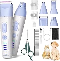 Vista 9 de Kit de aseo para perros SUPRENT, cortapelos de 4 en 1 para suministros de aseo, molinillo de uñas para mascotas inalámbrico eléctrico, recortador