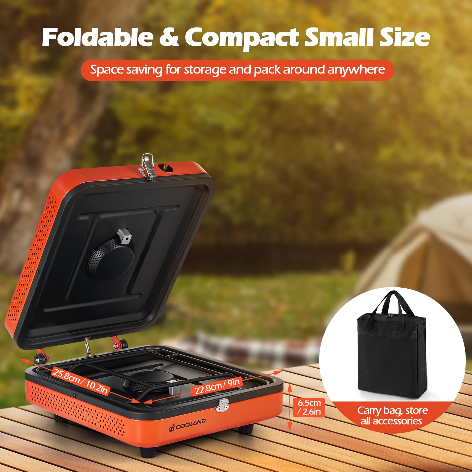 Odoland Portable 2 Brenner Camping Kocher, 4400w Camp Stove Leichter Gasherd für Camping Kochen im Freien Backpacking und Picknick