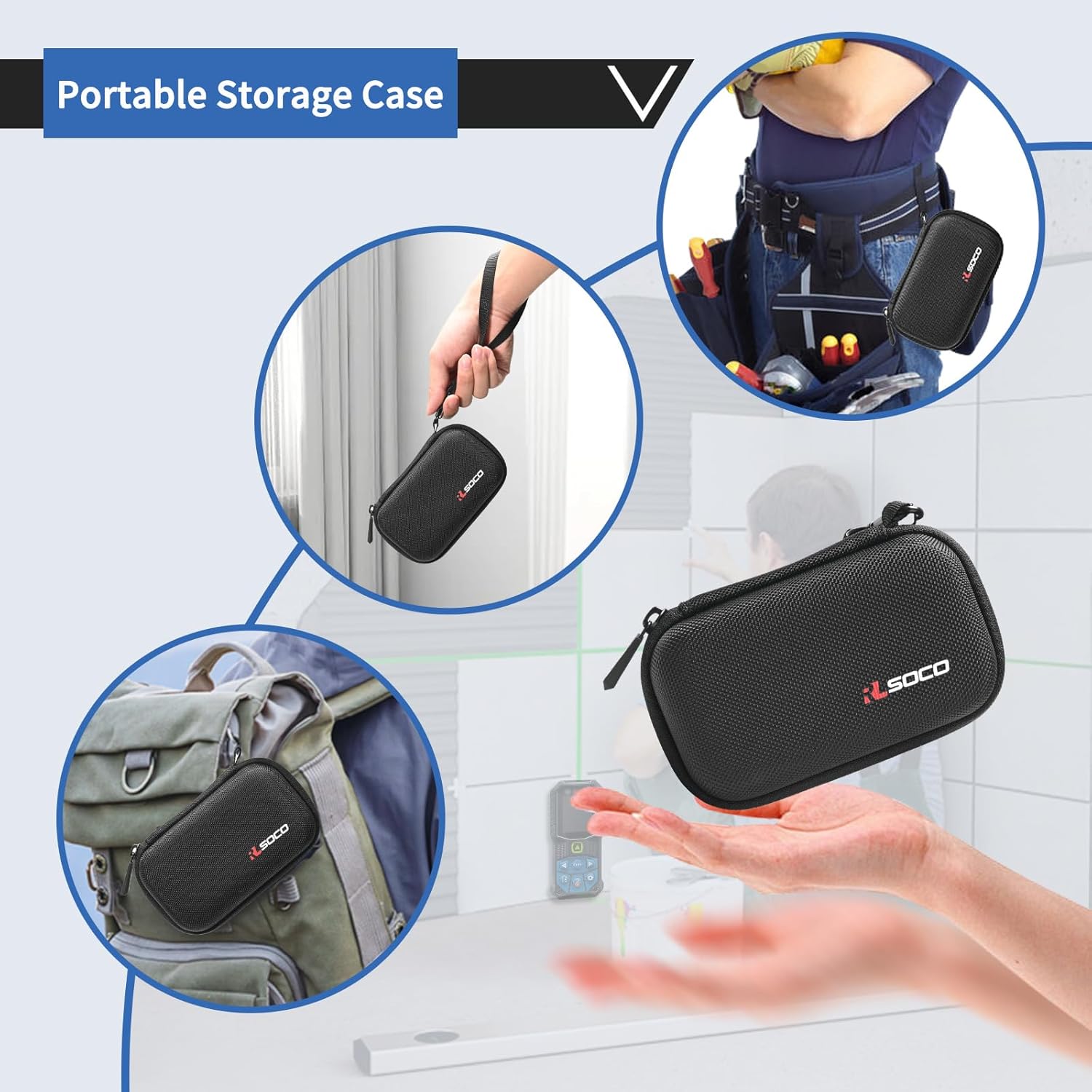RLSOCO Hard Case for BOSCH GLM165-25G/GLM165-40 Pro/GLM165-27CGL/GLM165-22 165 Ft Blaze Laser Distance Measure (Case Only)