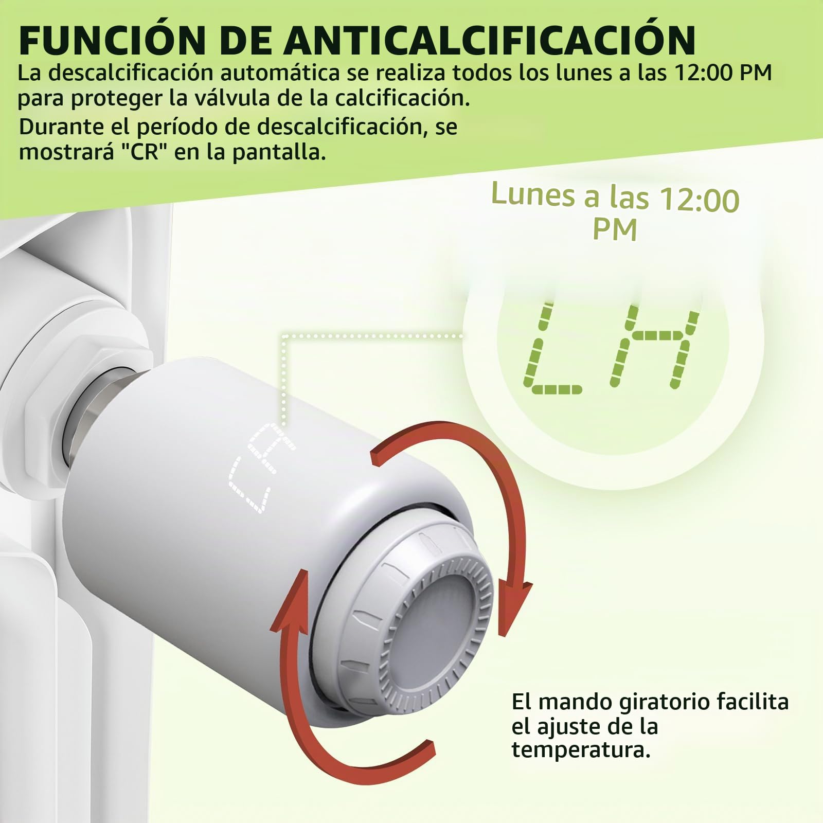 Cabezal Termostático Inteligente WiFi | Válvulas Termostáticas, Regulador de Temperatura, Control Remoto, Compatible con Alexa, Compatible con Google Assistant