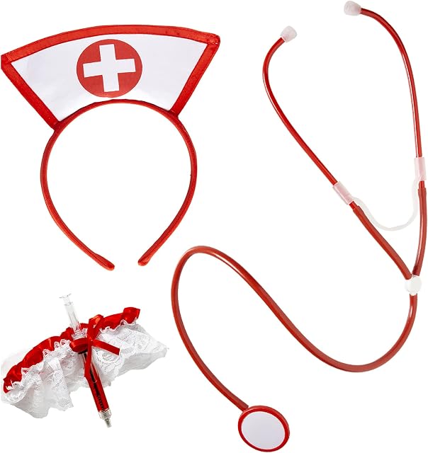 Nurse Set Hat Headware Accessory for Doctors Nurses & Hospitals Fancy Dress Up Costumes & Outfits
