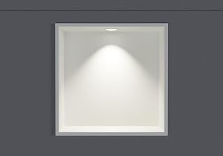 BERNSTEIN Wandnische aus Edelstahl NT303010X mit LED-Beleuchtung– 30 x 30 x 10 cm – Duschablage für Bad-Utensilien – Duschnische Weiß mit Rahmen LED-Einbaurahmen in Weiß