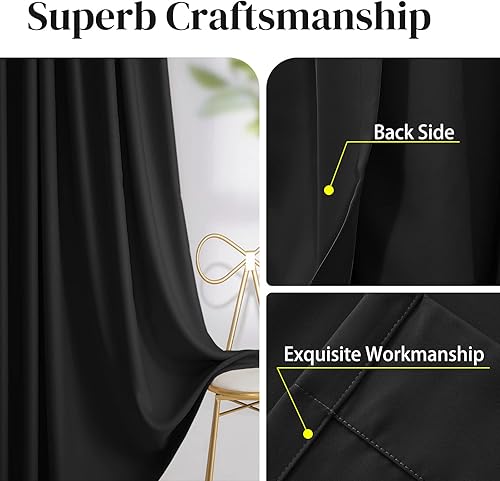 Miniatura 6 de Rose Home Fashion RHF - Cortina opaca con aislamiento térmico, ojales en la parte superior de bronce antiguo para dormitorio, 52 pulgadas de ancho x