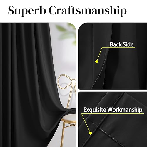 Miniatura 6 de Rose Home Fashion RHF - Cortina opaca con aislamiento térmico, ojales en la parte superior de bronce antiguo para dormitorio, 52 pulgadas de ancho x