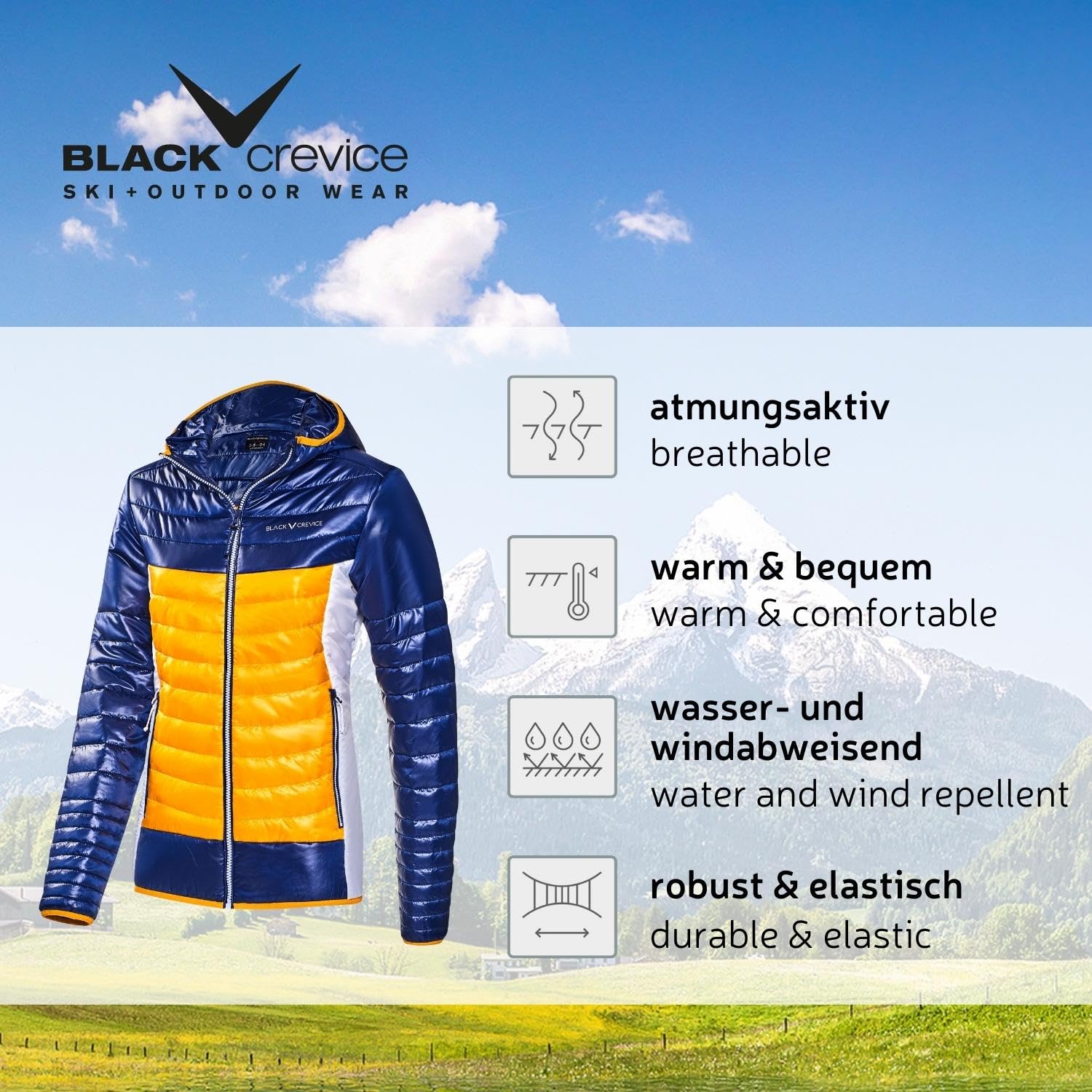 Black Crevice Damen Isolationsjacke Jacke