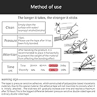 Vista 5 de 3M Cinta de doble cara resistente, cinta de montaje resistente, 16.2 pies x 0.39 pulgadas, cinta adhesiva de espuma 3M de calidad 3M para decoración