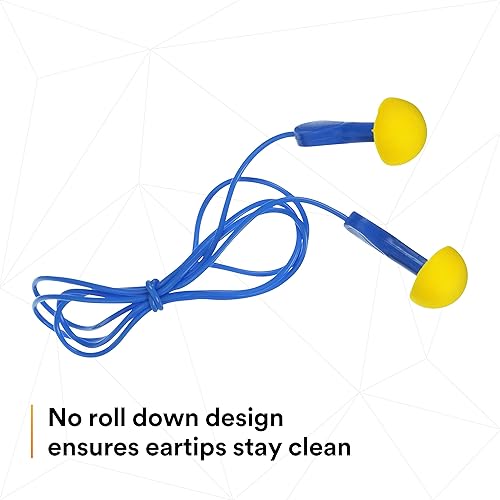 Miniatura 4 de 3M E-A-R Express Pod tapones para los oídos con cable, protección de la audición con sujeción de color azul 311-1114 con almohadilla (pack por 100),