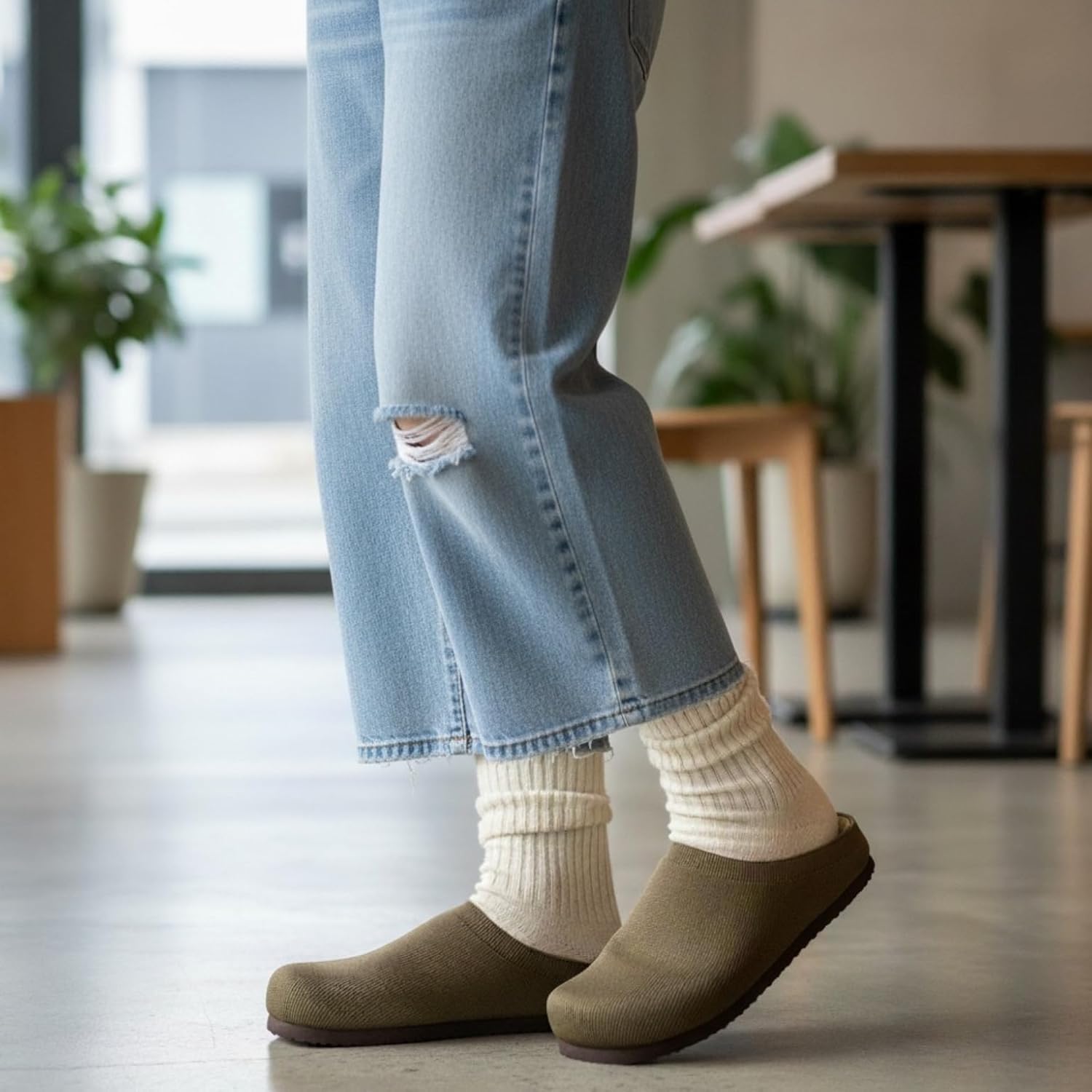 CUSHIONAIRE Women's Sils Knit Cork Footbed Clog with +Comfort - Image 6