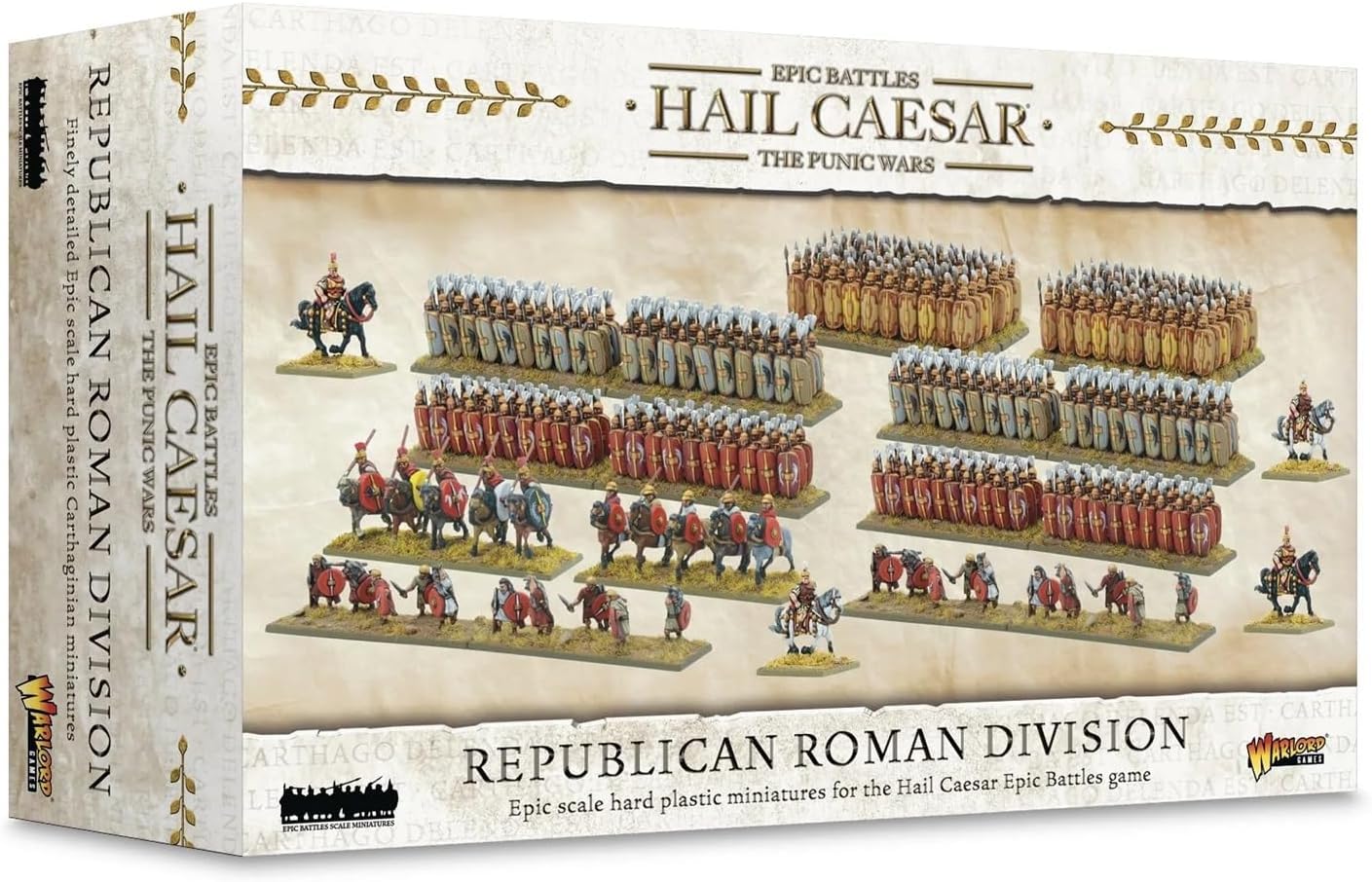 Warlord Games Republican Roman Division - Miniature in plastica in scala epica per grandine Cesare epoca antica altamente dettagliata per giochi di guerra da tavolo