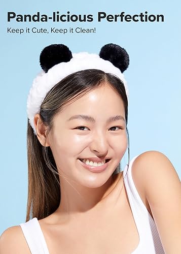 Miniatura 2 de I DEW CARE Diadema de lavado facial  Diadema de panda  Diseño adorable, perfecta para lavar la cara, limpieza, baño, cuidado de la piel, maquillaje