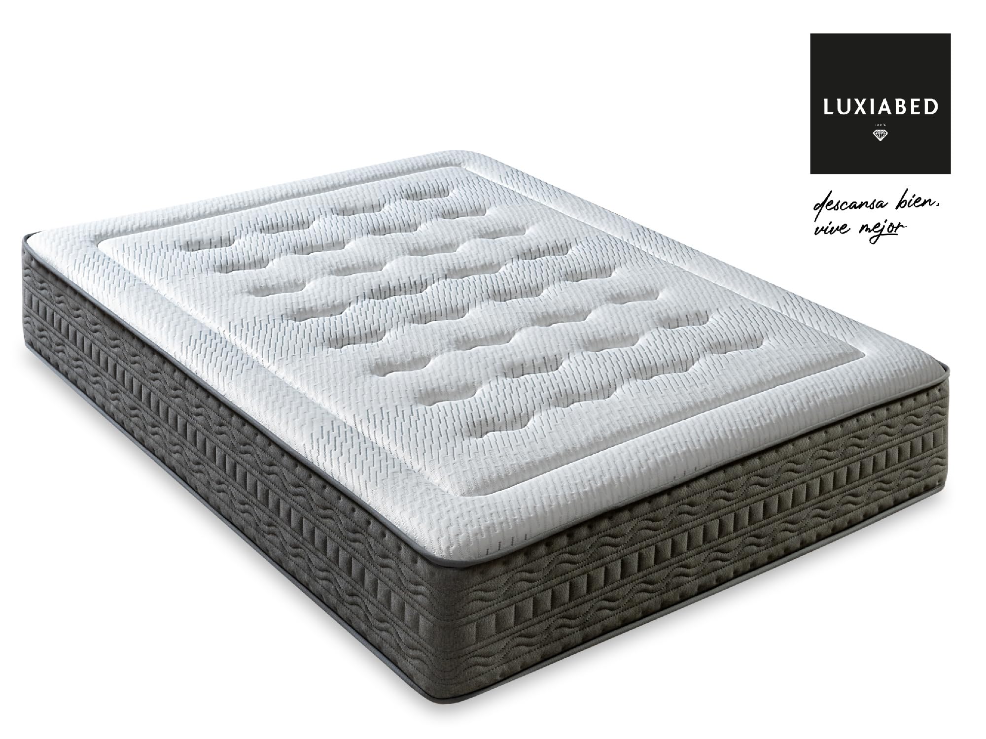 LUXIABED Materassi 160x190 Comfort Rigidità Media Alto Comfort. Doppio Inverno Estivo. Antiacaro, Igienico e Traspirante. Molle insaccate Visco. Quality Altezza 32 cm