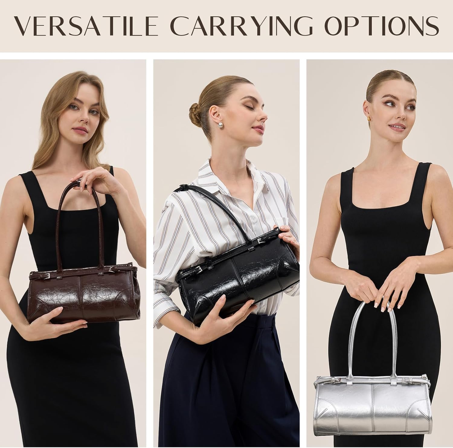 CHUNLI Clutch Purses for Women Soft PU Leather Handbag, Top Handle Satchel Tote and Shoulder Bags for Work - Image 4