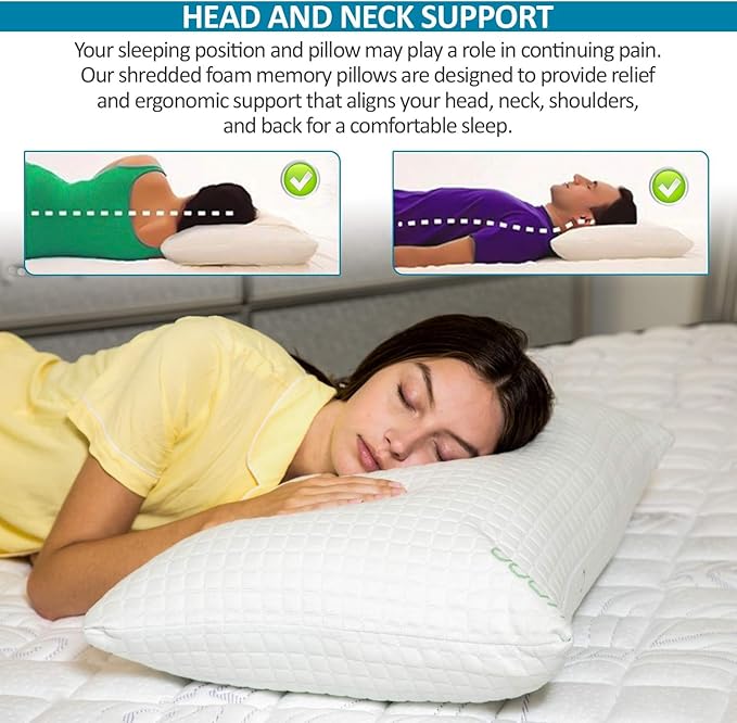 Set 2 Almohadas Memory Foam King Ajustable con Funda Lavable miniatura 4