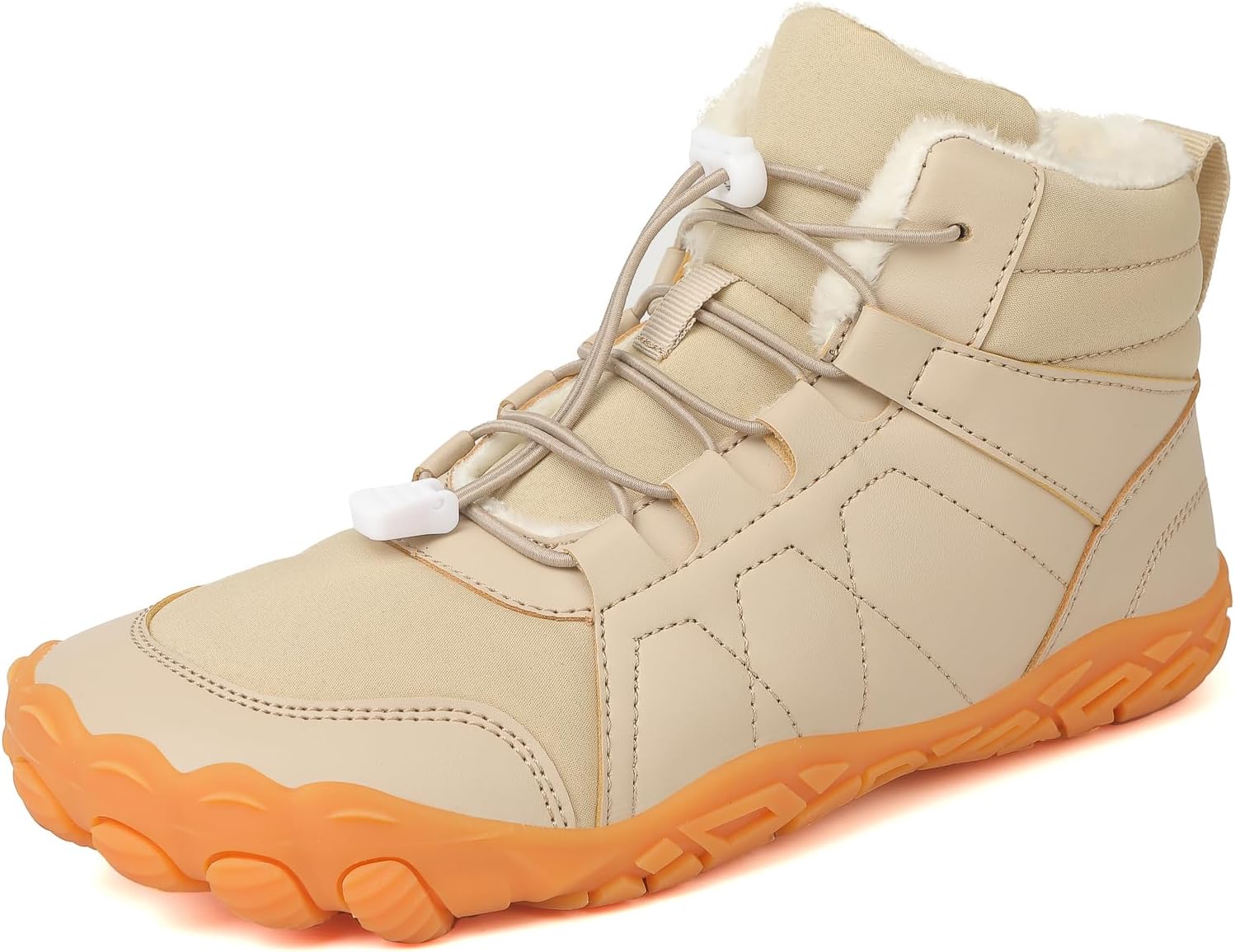 Ankle Winter Snow Boots for Women Men Waterproof Warm Fuzzy Slip On Wide Comfortable Barefoot Hiking Boots Unisex