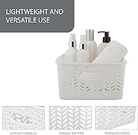 Vista 2 de Simplify - Canasta de almacenamiento pequeña con diseño de espiga, organizadora decorativa, ideal para armarios, encimeras, escritorios, cómodas