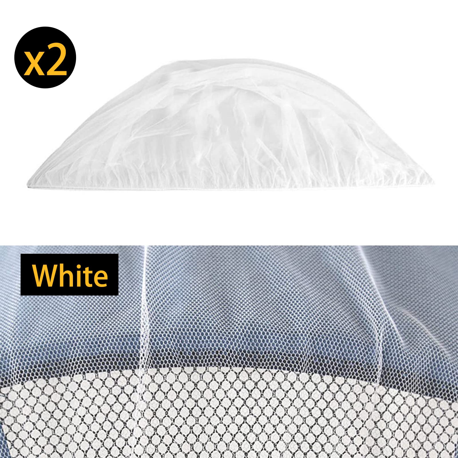 2 mosquiteros universales de malla fina para cochecitos, cunas y camas de viaje, adecuadas para cochecitos de bebé, cochecitos de bebé, cochecitos de bebé (blanco)
