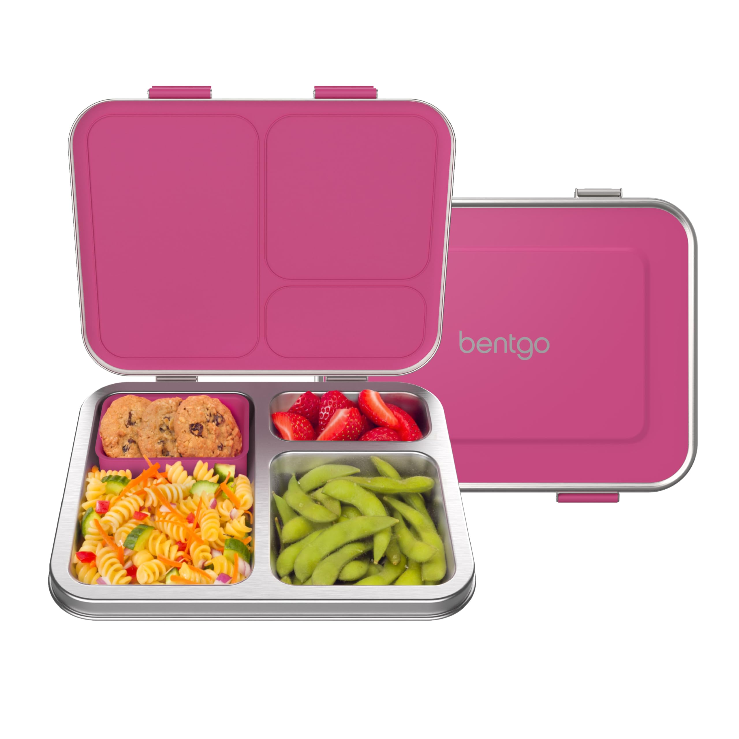 Bentgo Kids Stainless Steel Leak-Resistant Lunch Box, 3 Compartments