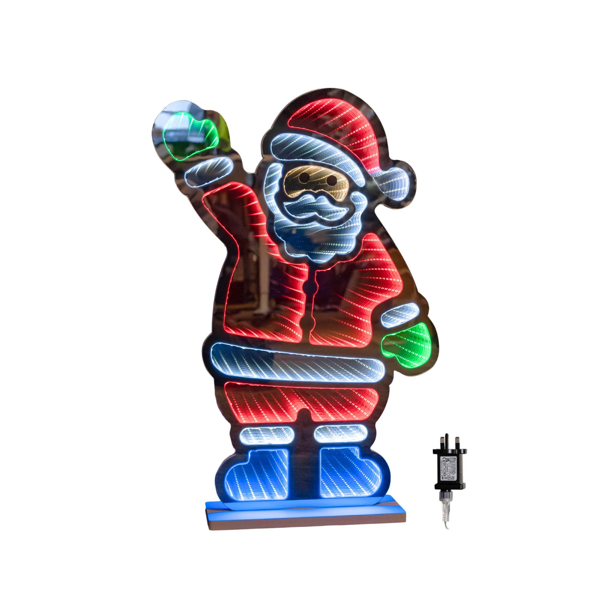 Samuel Alexander 60Cm Light Up Waving Santa Christmas Infinity Decoration With Multi-Coloured Leds from B&Q