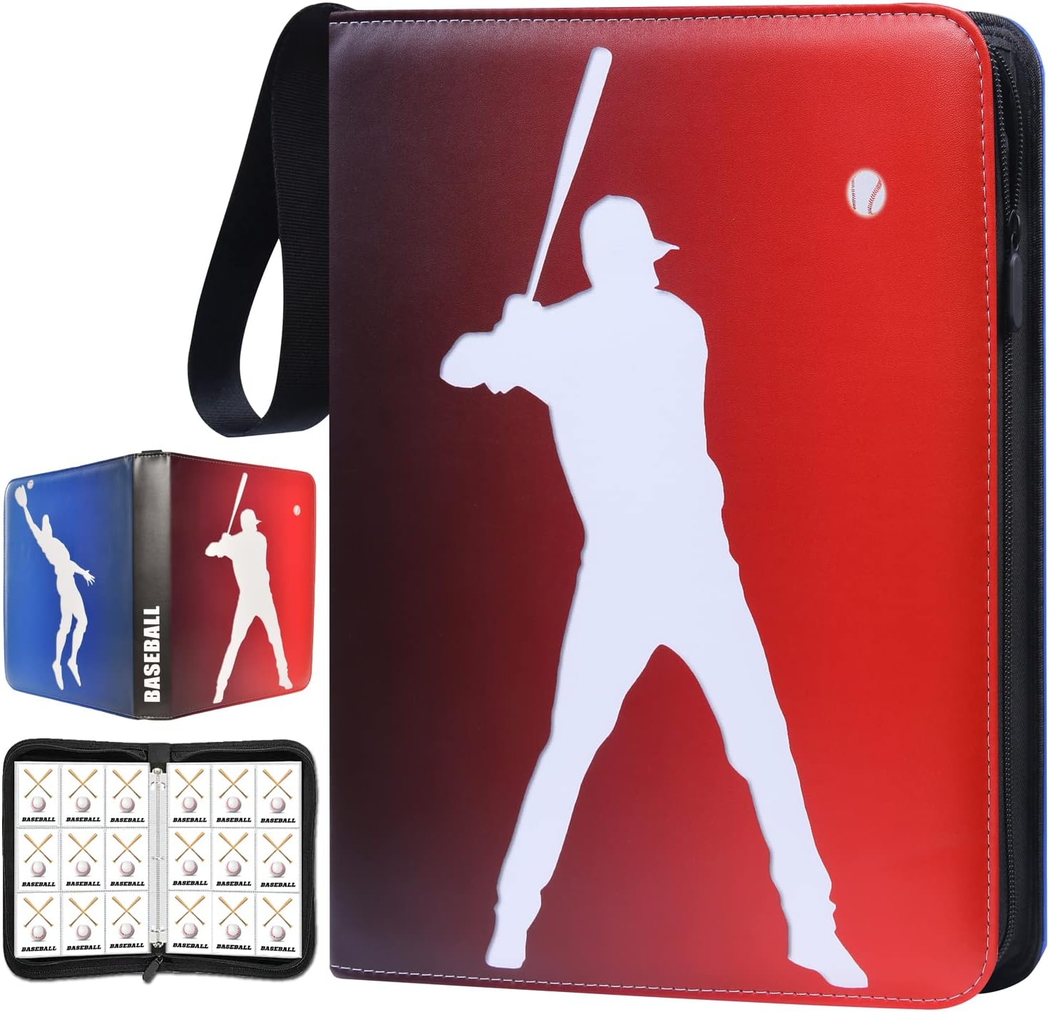 Baseball Card Binder 9 Pocket with 50 Removable Double