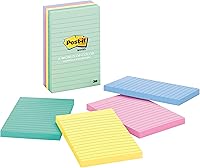 Vista 2 de Post-it Notas, 4 x 6 pulgadas, 5 blocs de notas adhesivas favoritas de Estados Unidos, colección Marsella, colores pastel (rosa, menta, amarillo)