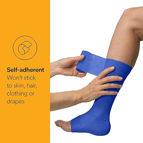 Vista 54 de 3M Coban LF - Vendaje cohesivo autoadherente, elástico, no tejido, beige, no estéril, 6 pulgadas x 5 yardas, 12 unidades Beige