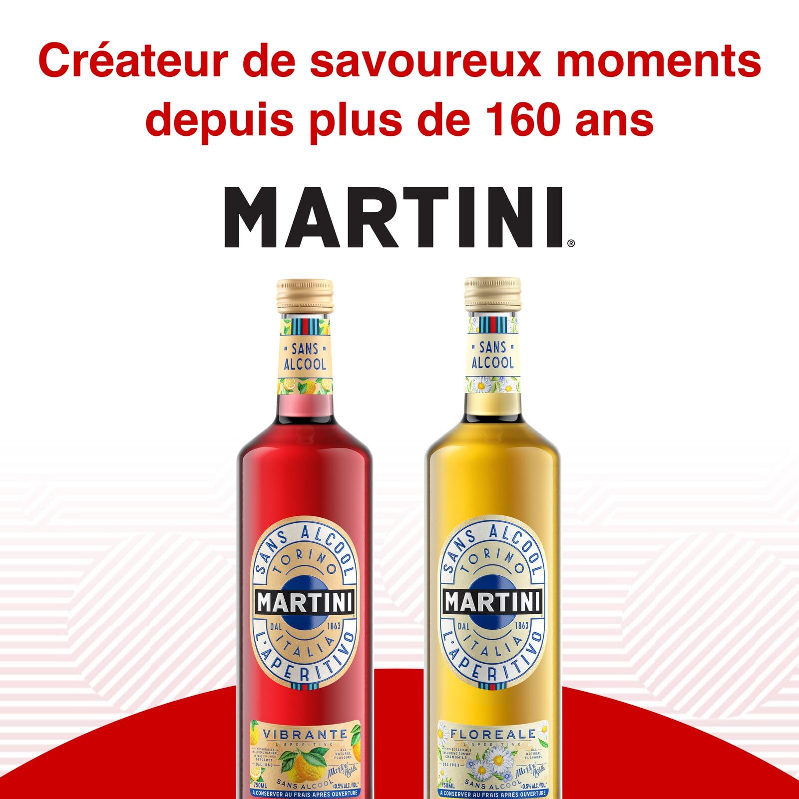 Le Coffret MARTINI Vibrante et Floreale Aperitivo non alcoolisé, 2 x 75cl / 750ml, infusé avec des plantes botaniques de qualité supérieure