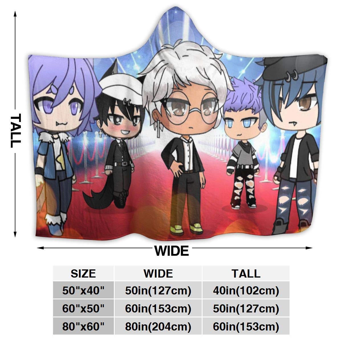 Amazon Com Hooded Blanket Gacha Life Super Soft Throw Wearable Cloak Plush Blanket Fluffy Bed Couch Travel Kids Adults 80 X60 Large Home Kitchen