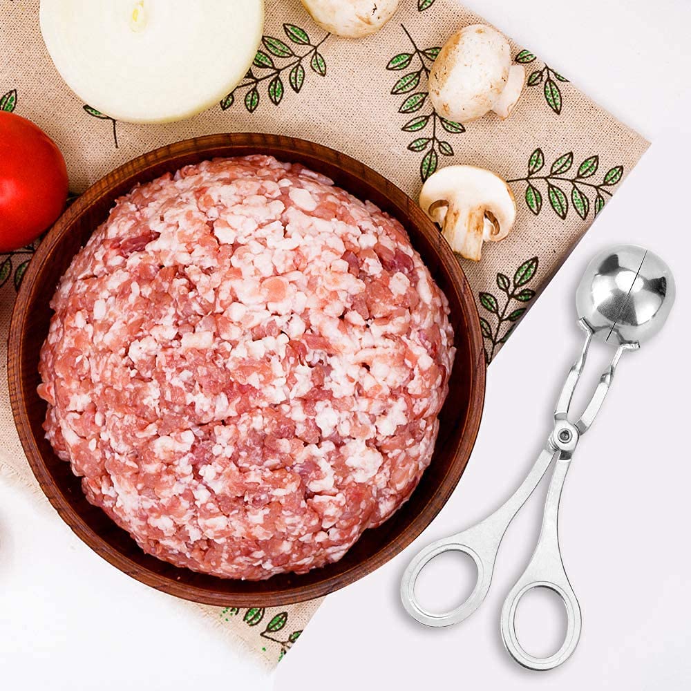 SVS ONLINE Stainless Steel Meat Ball Maker, Cake Pop Maker, Melon Baller Meatball Maker Non Stick Spoon New Steel Meat Balls Fish Rice Ball || 1