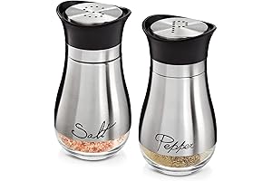 Stainless Steel Salt and Pepper Shaker Set with Perks