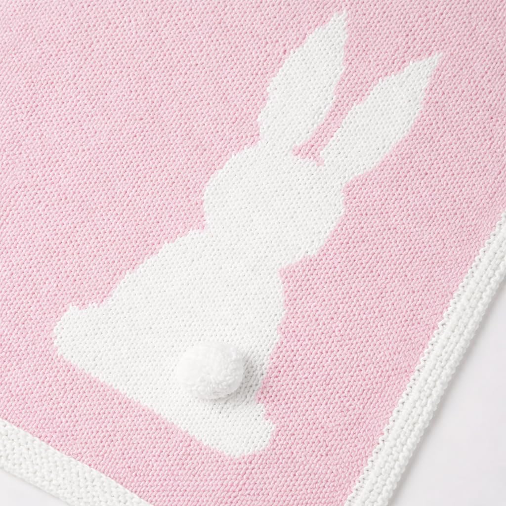 Chic Loops Knitting Kit for Experienced Knitter, Knitting Baby Blanket Kit for Adults, Knit Soft and Cozy Bunny Baby Blanket with Instruction(Baby Pink)
