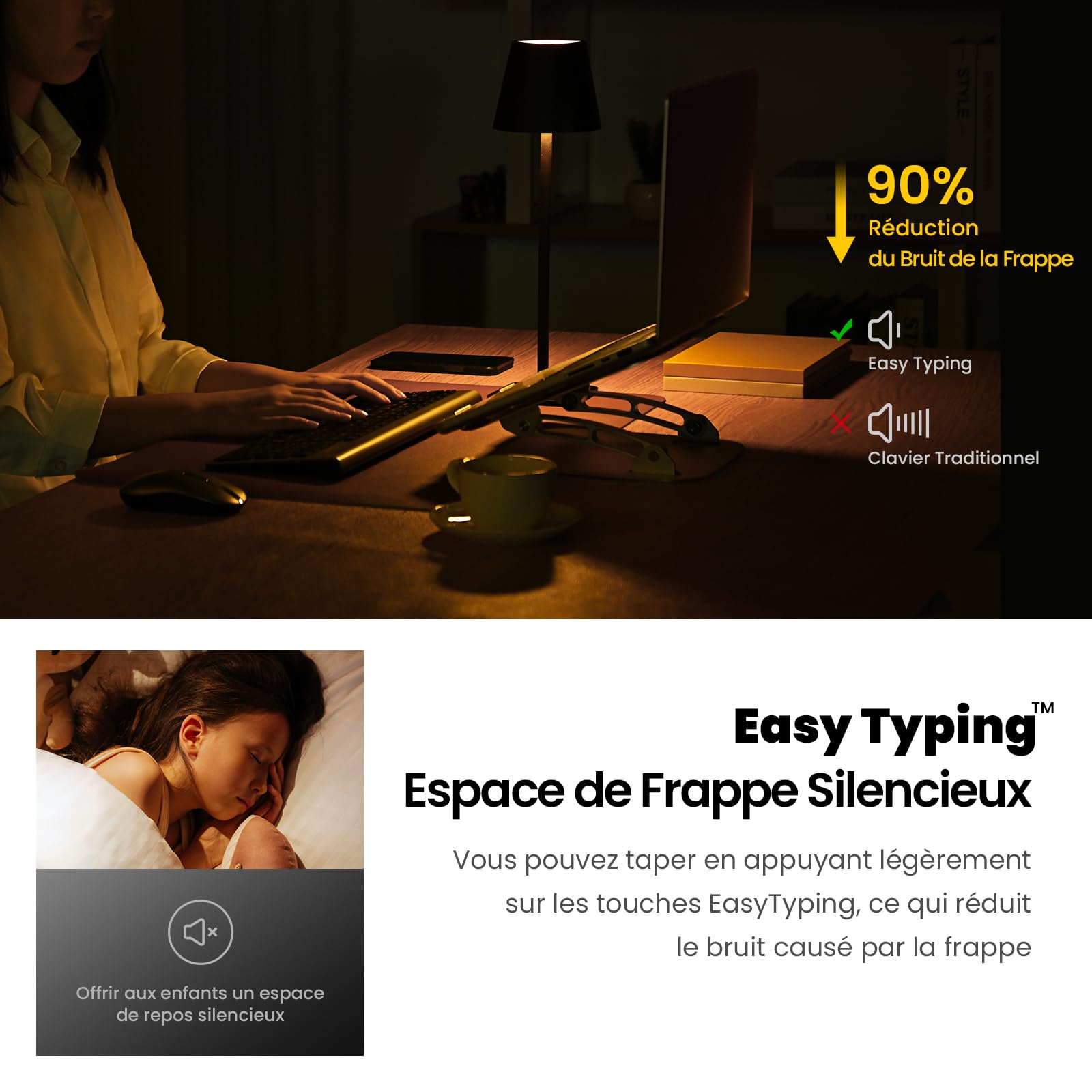 Ensemble Clavier et Souris sans Fil, cimetech Claiver AZERTY Français, Combo Clavier et Souris, Set Silencieux avec Récepteur Nano USB 2.4GHz, Compatible avec Windows/MacOS, Windows PC Laptop - Gris