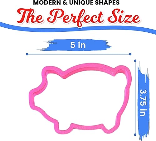 Miniatura 2 de Marranitos - Cortador de galletas de cerdo de 5.5 pulgadas, fabricado en los Estados Unidos, molde de plástico duradero para galletas de cerdo