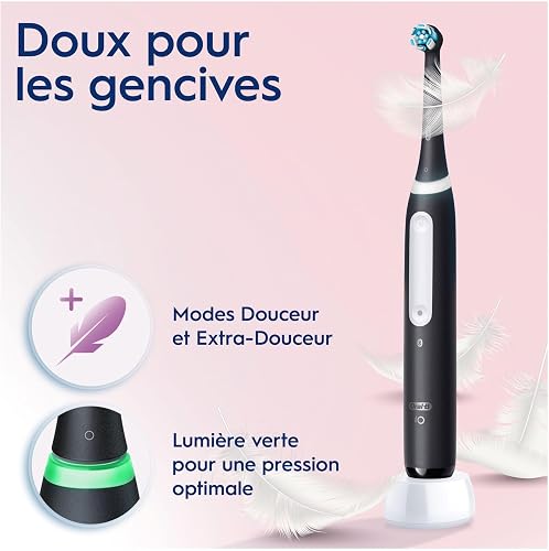 Oral-B iO 4 Brosse À Dents Électrique Noire, 1 Brossette, 1 Étui De Voyage - 3