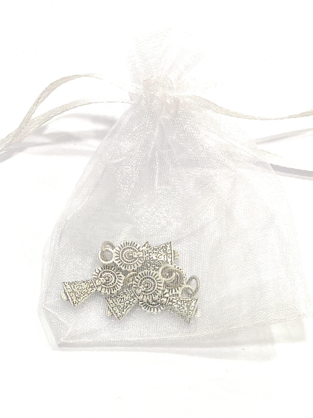 De Bussy 5 Medallas Virgen del Pilar metal baño plata 22mm