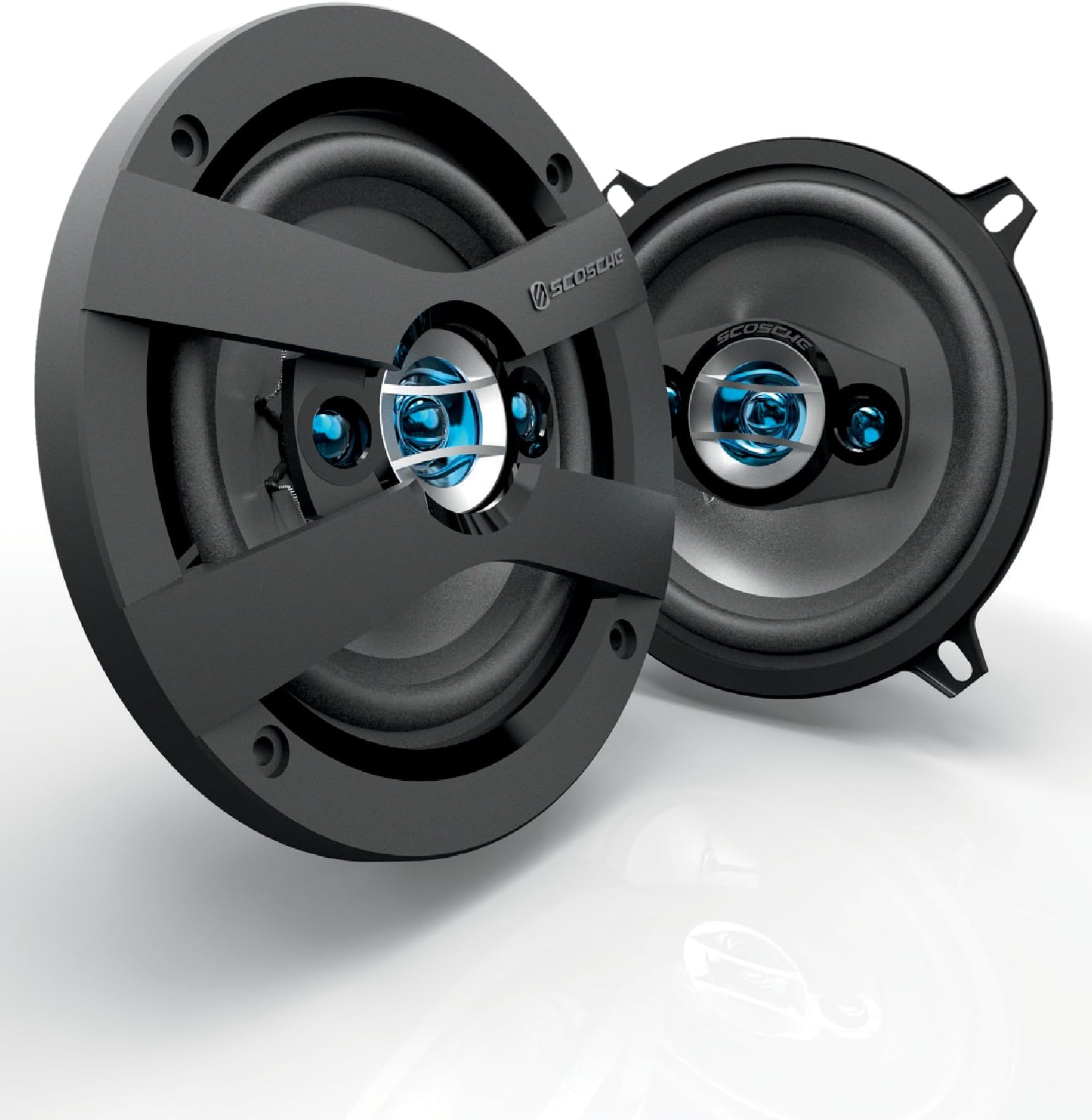 Scosche HD5254 - High-Performance 5.25" 4-Way Full Range Car Door Speakers Set for Enhanced Car Audio Experience - 160 Watts Max - Fits Most 5 1/4" Factory Locations - 1 Pair