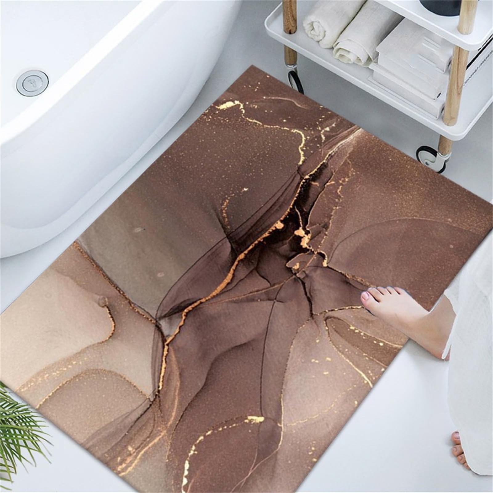 Alfombra de baño absorbente 70x120cm antideslizante lavable para ducha