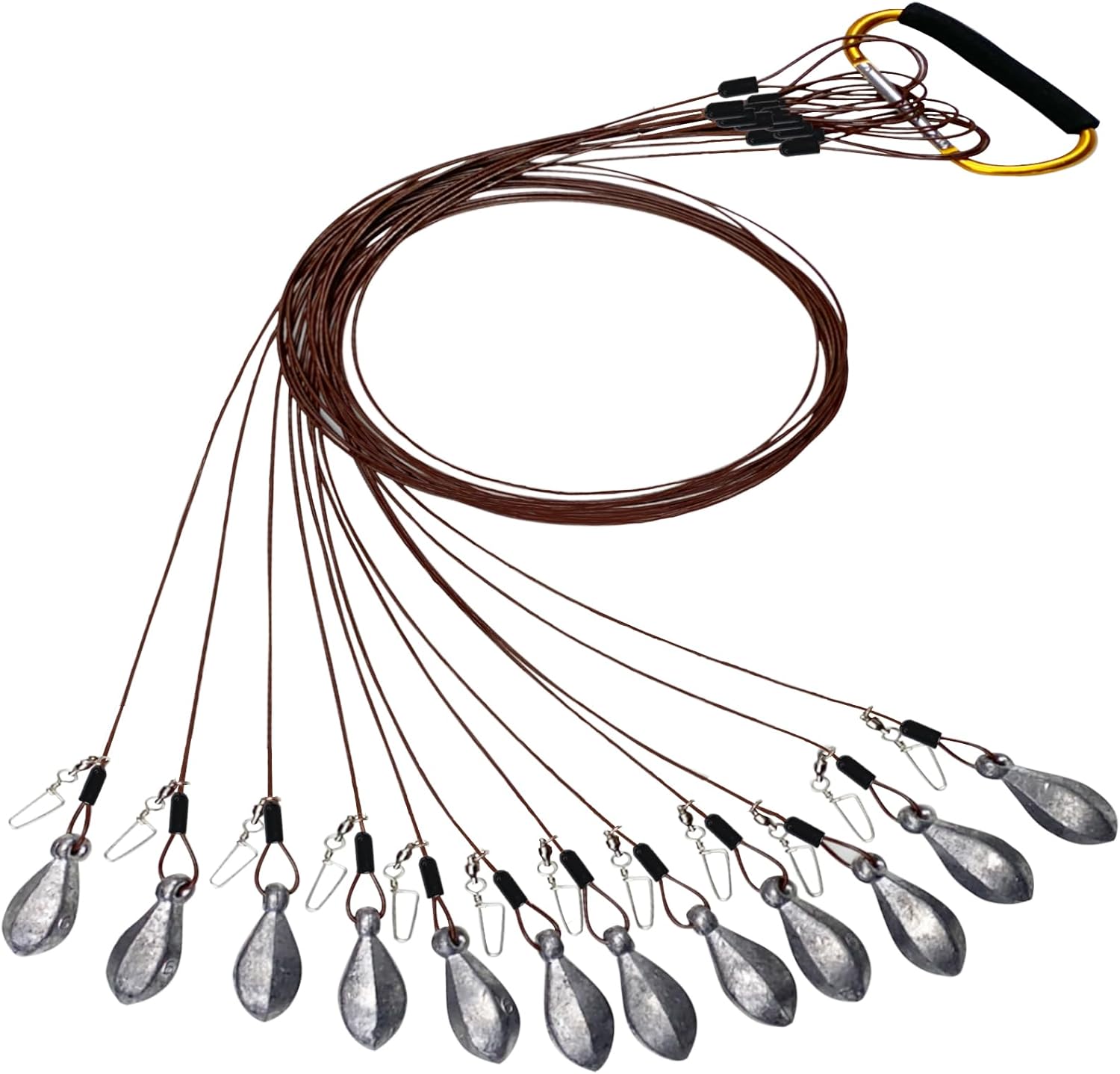 Texas Duck Decoy Rigs Weights Tangle Free Duck Hunting Decoy Rigs with A Large Gold Padded Carabiner, Waterfowl Decoy Rigs Anchors for Duck Hunting 12pack