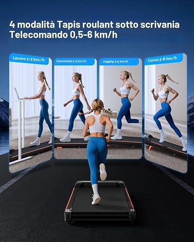 Abonow Laufband für Zuhause mit Steigung, Walking Pad mit 8% Steigung, extra leise,Schreibtisch- Laufband bis 100 kg,Geschwindigkeit 1–6 km/h, ideal für Home & Büro, inkl. Fernbedienung - 2