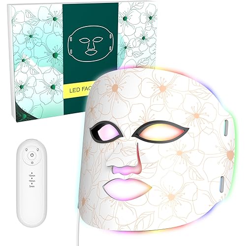 Red Light Therapy for face, 7 Colors LED Face Mask Light Therapy, Blue Light Therapy for Acne, Red Light Therapy mask Skincare Tool 288 LEDs