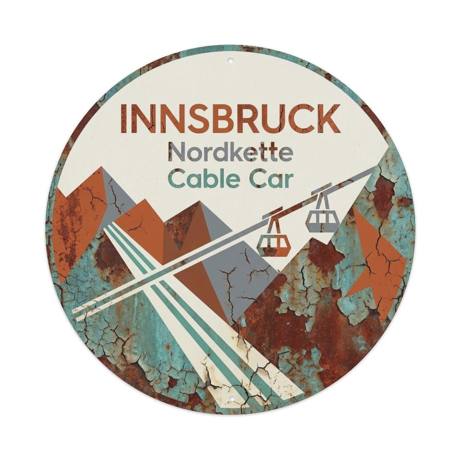 Innsbruck Tyrol Mountain Landmark Vintage Travel Metal Tin Sign