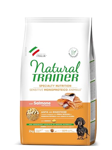 Natural Trainer Sensitive No Gluten - Pienso para Perros Mini-Toy Senior con Salmón y Cereales Integrales