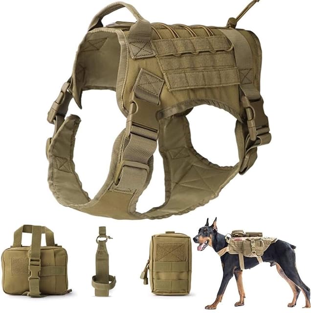 DHGTEP Chaleco Táctico para Perros Arnés Perro Antitirones Adiestramiento para Perros Molle con Asa…