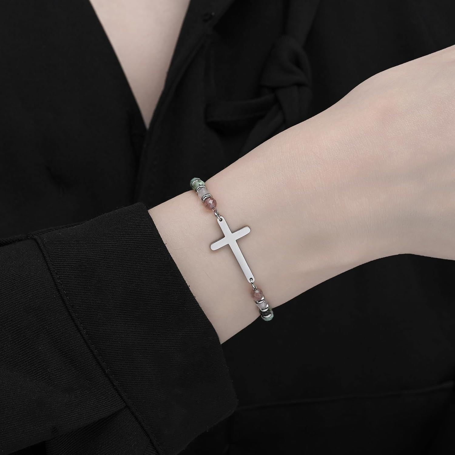 18K Gold Plated Cross Bracelet for Women | Christian Faith-Based Gifts for Baptism, Confirmation, Easter | Gift for Mom, Sister, Niece, Friend on Birthday, Christmas - Image 4