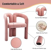 Vista 26 de Tmosi Modernas sillas de comedor de terciopelo tapizadas, con respaldo curvado, cómoda silla auxiliar para cocina, comedor, sala de estar