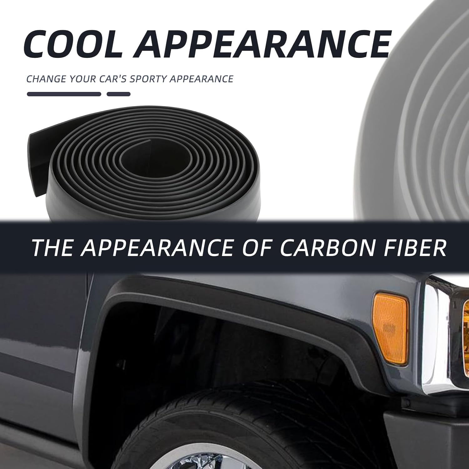 Fender Flares,Universal Flexible Car Fender Flares Wheel Arches Extention PVC Molding Trim Compatible with Jeep Wrangler Off-Road Ford F-150 Polaris RZR Toyato-3Inch Wide Fender