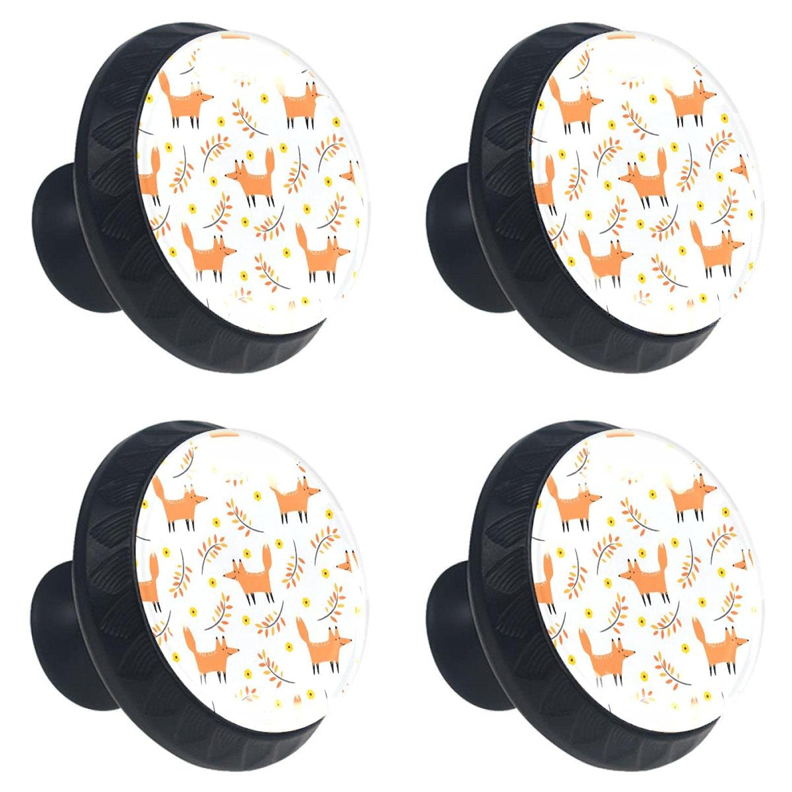 Poignées de tiroir en verre cristal bouton de meuble design renard avec vis
