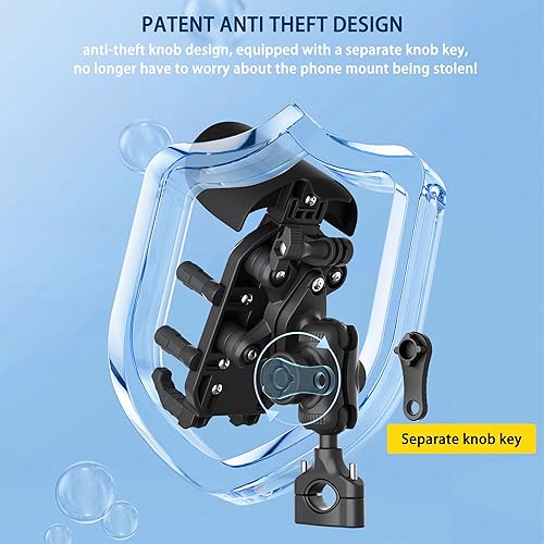 Miniatura 5 de Soporte universal para teléfono de motocicleta, 8 garras resistente soporte grueso para manillar de teléfono para scooter eléctrico, bicicletaATV,