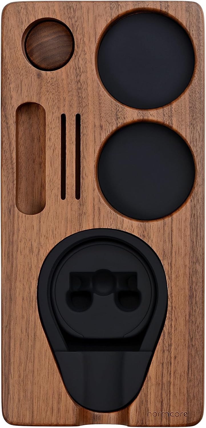Normcore Espresso Tamping Station, Natural American Walnut Coffee Tamp Station Base Holder Stand for 51mm 54mm Portafilter, Tamper, and Distributor, Puck Screen Espresso Accessories Barista Tools image 3