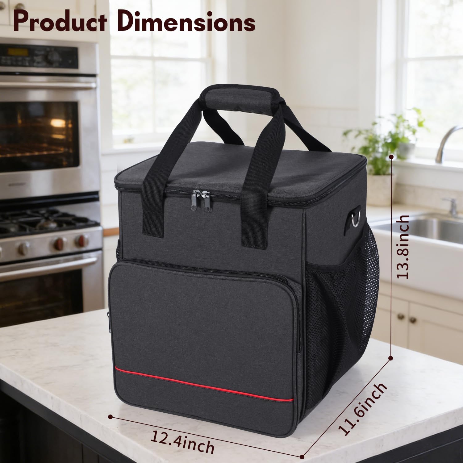 Storage Bag Compatible with Cuisinart Bread Maker Machine,Large Capacity Carrying Bag for Stainless Steel Automatic Bread Machine,with Mesh Pocket for Kitchen Appliances(Case Only)